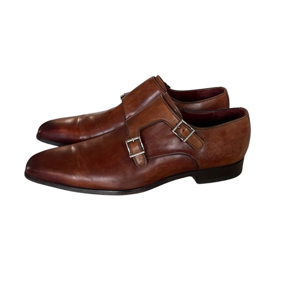 Magnanni Other - Magnanni Mens Double Monk Strap Leather Loafers Cognac Brown Made in Spain 10 M